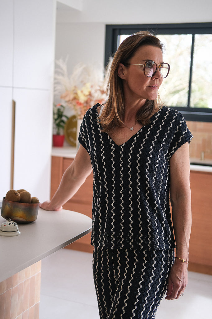 Top Viellen, couleur marine, marque Vila
