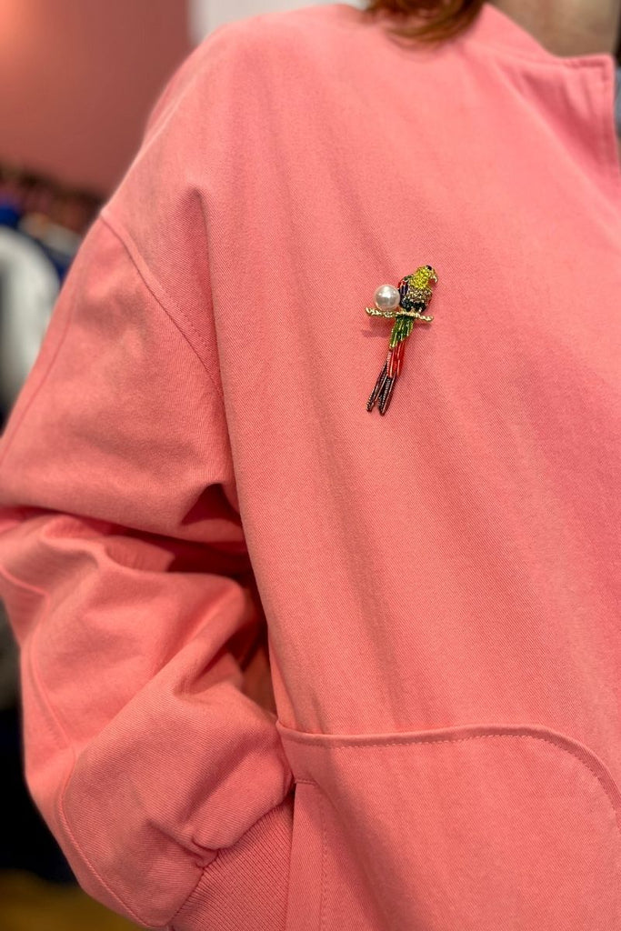 Veste Calissy, couleur rose, marque Orfeo, manches longues, coupe effet bomber