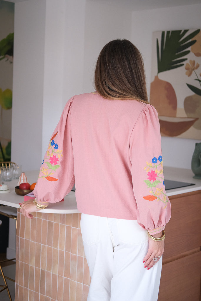 Veste Flora, couleur rose