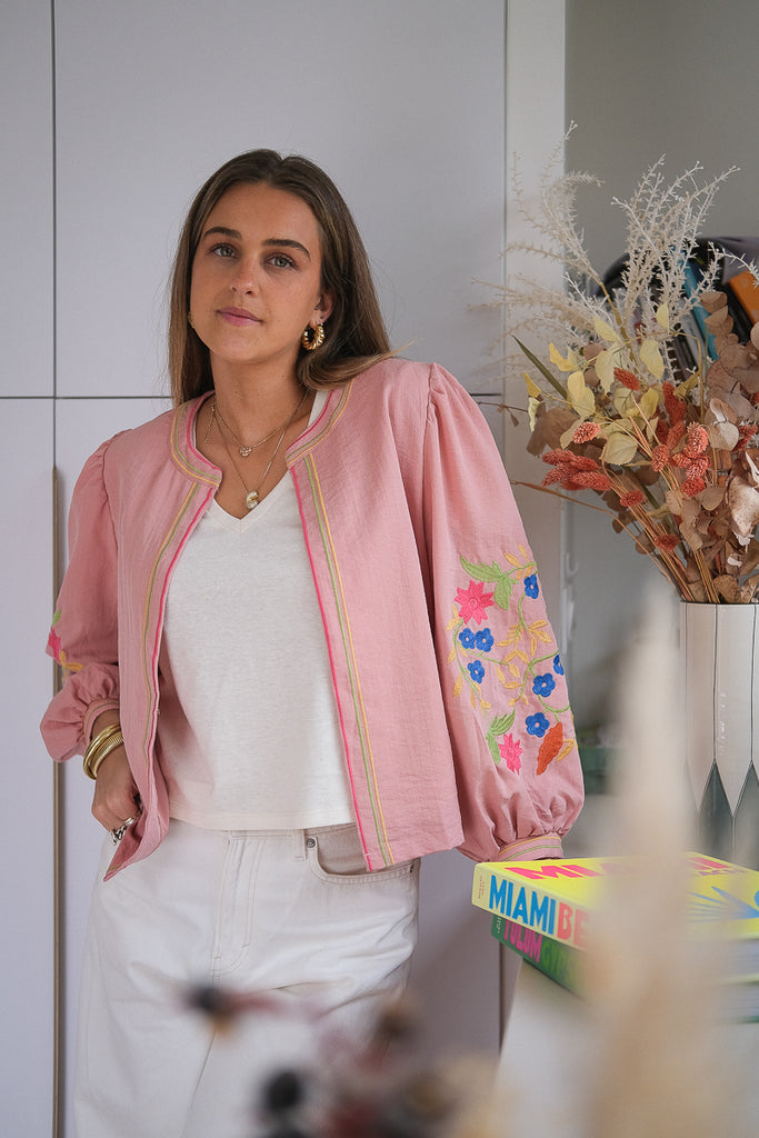 Veste Flora, couleur rose