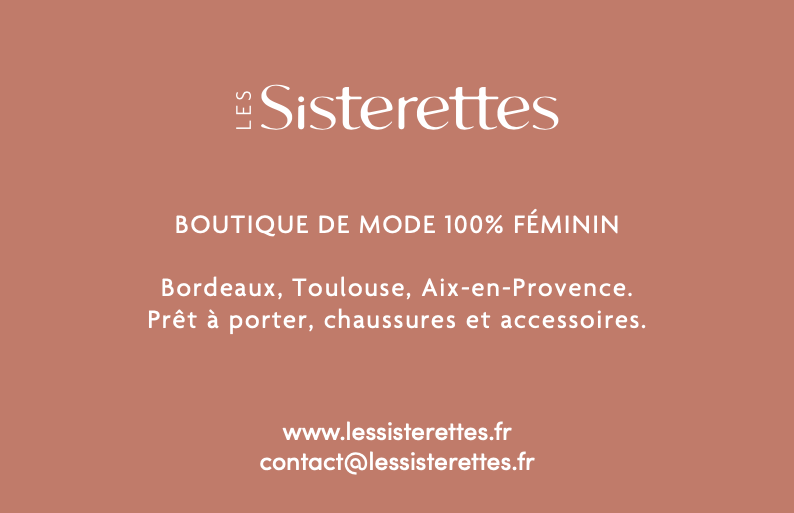 Carte cadeau, les sisterettes, de 20€ à 200€, valable dans nos boutiques Bordelaises, Toulousaine et Aixoise ainsi que sur l'eshop